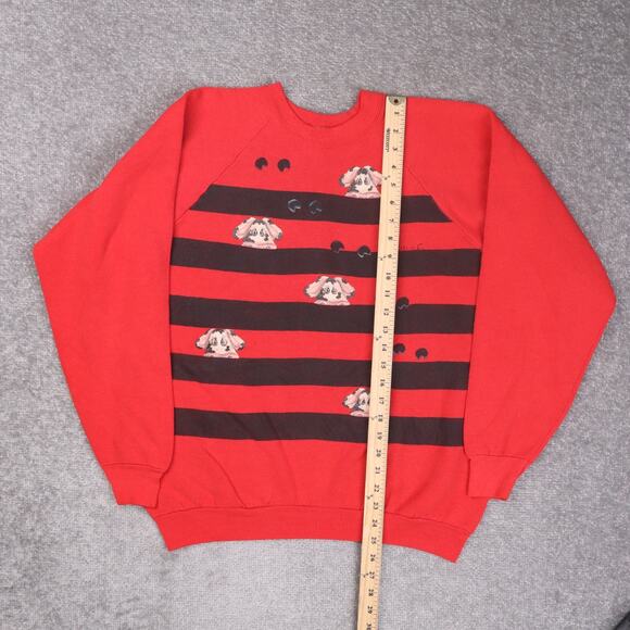 Vintage Womens Cute Cows Karen C. XL Red Long Sleeve Pullover Sweatshirt - Picture 3 of 10